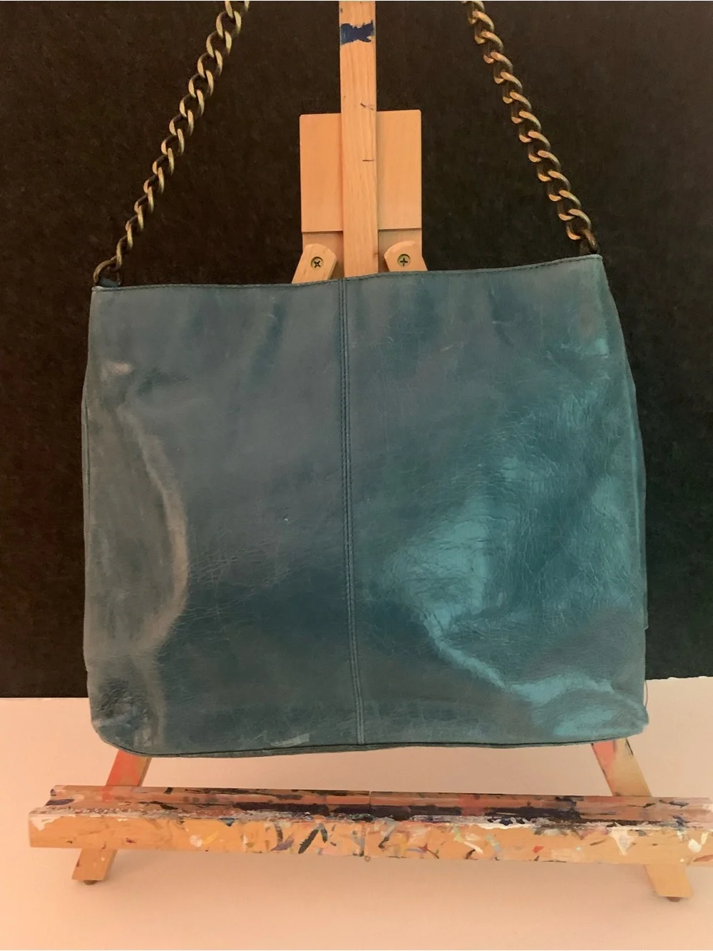 Vintage HOBO teal bow bag with chain strap